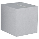 LED Outdoor Wall spot Type No. 2416 - 2-sided, tight/wide, square, IP44, 230V AC/DC, 13.4W 3000K 1200lm, lens + glass, silver