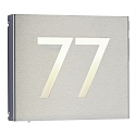 Albert Huisnummer met verlichting TYPE NO 6012 1 cijfer, 2 cijfers IP44, rvs, opaal dimbaar