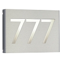 Albert Huisnummer met verlichting TYPE NO 6013 3 cijfers IP44, rvs, opaal dimbaar