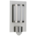 Outdoor Wall luminaire Type No. 6141 with motion detector, IP44, half round, 20 x 35.5cm, E27 QA55 57W, stainless steel