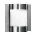 Outdoor Wall luminaire Type No. 6187, half round, IP44, E27 QA55 max. 57W, stainless steel / opal glass
