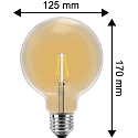 HWH Lichtbron filament globe G125 E27 2W 160lm 2200K 300� CRI >80 