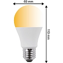 HWH LED lamp peervorm A60 CCT Switch, schakelbaar E27 10W 810lm 2700,6500,4000K 200� CRI >80 
