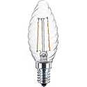 LED Lamp candle twisted, 2,5W (25W), E14, 250lm, 2700K, glass clear