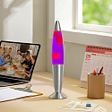 LED lava lamp IP20, purple, pink, silver 