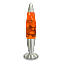 LED lava lamp IP20, orange, silver, white 