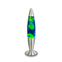 LED lava lamp IP20, blue, yellow, silver 