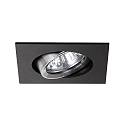 Downlight draaibaar, vierkant GX5,3 IP20, aluminium, zwart dimbaar