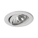 Recessed LV spot, IP20, round � 8.3cm, 12V AC, GX5.3 max. 50W, swivelling, white
