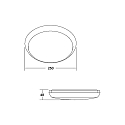 Brumberg Wandarmatuur voor buitenshuis MAKIRA � 25CM klein, rond, slagvast IP65, gepoedercoat, zwart dimbaar