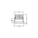 Plafondinbouwarmatuur ALTERO-S hoekig, direct IP44, wit dimbaar