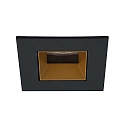 Plafondinbouwarmatuur ALTERO-S hoekig, direct IP44, goud, zwart dimbaar
