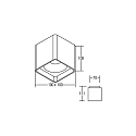 Brumberg Downlight QUIBIC hoekig, opbouwversie, direct / indirect IP20, zwart mat 