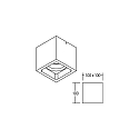 Brumberg Downlight hoekig IP20, zwart 