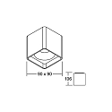 Brumberg Downlight DOLOK-S hoekig, met sierring, direct / indirect IP20, wit mat dimbaar