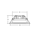 Brumberg Inbouwarmatuur BIG65 rond, stijf LED IP65, wit dimbaar 8W 730lm 3000K 20-40� 20-40� CRI 80-89