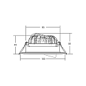 Brumberg Inbouwarmatuur BIG65 rond, draaibaar LED IP65, zwart dimbaar 8W 730lm 3000K 20-40� 20-40� CRI 80-89