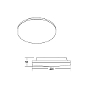 Brumberg Plafondarmatuur voor buiten BYAM-R MINI rond, CCT Switch, slagvast, schakelbaar, multipower IP65, wit mat 