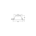 Brumberg downlight MUNA MEGA rigid, for VDU workstation, built-in version, CCT Switch, with lens optics IP20, white matt dimmable