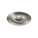 recessed luminaire OBIRA round, rigid, Dim-To-Warm IP65, brushed nickel dimmable 7W 420lm 1800 - 3000K 38� CRI >90