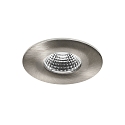 recessed luminaire OBIRA round, rigid, dimmable IP65, brushed nickel dimmable 6,9W 550lm 3000K 38� CRI >80