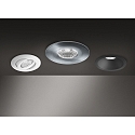 Brumberg recessed luminaire OBIRA round, rigid, dimmable IP65, brushed nickel dimmable 6,9W 550lm 3000K 38� CRI >80