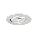 Inbouwarmatuur TIRREL-R rond, draaibaar, met afstandhouder GU10 IP20, wit dimbaar 50W