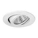 Brumberg Recessed LED spot set SEVEN-R incl. converter, IP20, round, 230V, 7W 2700K 740lm 38�, swivelling 30�, white