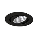 Brumberg Recessed LED spot set SEVEN-R incl. converter, IP20, round, 230V, 7W 2700K 740lm 38�, swivelling 30�, black