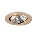 Brumberg Recessed LED spot set SEVEN-R incl. converter, IP20, round, 230V, 7W 2700K 740lm 38�, swivelling 30�, matt champaign