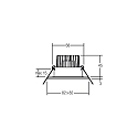 Brumberg Downlight BB16 hoekig, dimbaar IP54, rvs dimbaar