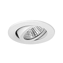 Brumberg Recessed LED spot set dim2warm incl. converter, IP20, round, 230V, 6W 1800-3000K 460lm 38�, swivelling 30�, white