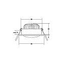 Brumberg recessed luminaire IP20, glossy, black  7W 680lm 3000K 20-40� 20-40� CRI 80-89