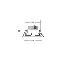 Brumberg Plafondinbouwarmatuur APOLLO MINI rond, direct IP20, zilver, transparant dimbaar
