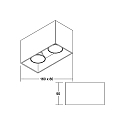 Opbouw armatuur TURN-RE GU10 2-vlams, hoekig, stijf IP20, zwart mat dimbaar