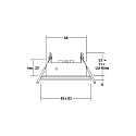 Brumberg Downlight COVER-UP stijf, vierkant, helder, zwart