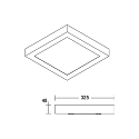 LED panel REFIDO 2CCT / 32.5 X 32.5 CM surface-mounted version, CCT Switch, UGR < 19, switchable