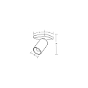 Brumberg ceiling luminaire TAGES 1 flame, square GU10 IP20, black matt dimmable