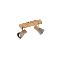 Plafondarmatuur BOLORIA 2-vlams, instelbaar E14 IP20, hout licht dimbaar