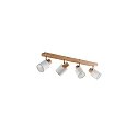 Plafondarmatuur PRUNI 4-vlams, instelbaar E14 IP20, hout licht dimbaar