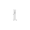 Brumberg bollard lamp ALOR 2-fold, square, long, with socket IP44, powder coated, graphite grey 