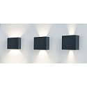 Brumberg Outdoor LED wall luminaire, IP54, 230V AC, Up/Down variabel, 18x15cm, 6W 3000K 150lm . 100�, structured graphite