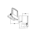 Brumberg floodlight MATRIX swivelling IP66, titanium, transparent 