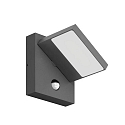 outdoor wall luminaire APORIA with motion detector, switchable LED IP54, grey 