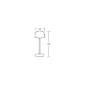 Brumberg Tafellamp op batterijen ROSS down, met Touch-Dimmer IP54, pink dimbaar