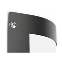 Outdoor LED wall luminaire 16/3 with motion detector, IP44, 12W 3000K 1200lm, stainless steel / opal glass, anthracite