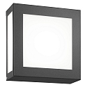 Outdoor wall luminaire 22 x 22cm, IP44, E27, stainless steel / opal glass, anthracite