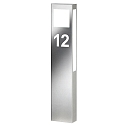 Outdoor floor luminaire, stainless steel with house numbers (cut out), IP44, 80cm, 2G11 (incl.)