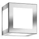 Outdoor wall luminaire AQUA CUBO, IP44, E27, stainless steel / opal glass, brushed