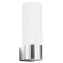 Outdoor wall luminaire AQUA WALL, IP44, E27, stainless steel / opal glass, brushed